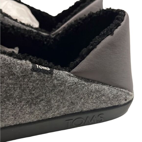 Toms Ezra Smoke Grey Repreve Two Tone Felt Slip On Slippers Men Size 12 NIB - Picture 9 of 14